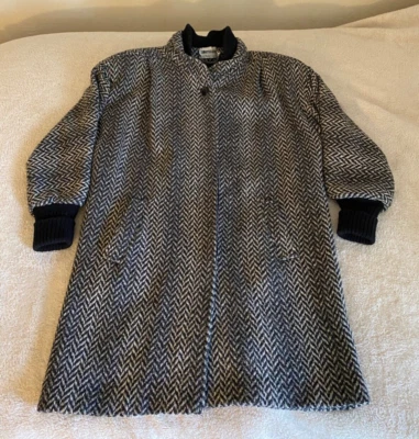 VTG Donnybrook Tweed Herringbone Wool Women Trench Coat Jacket Size 12 - Image 1 of 4