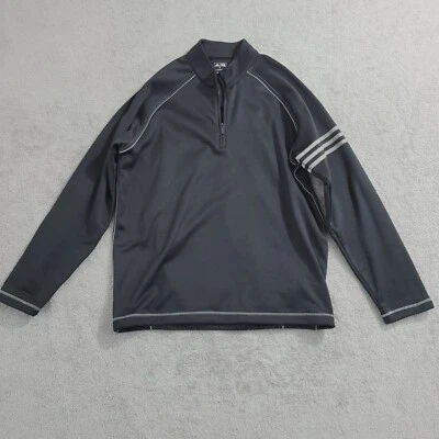 Pullover polar Adidas Golf para hombre M manga larga cuarto cremallera negro 28CT Foto 1 de 4