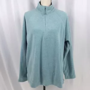 Eddie Bauer 1/4 Zip Fleece Pullover Sweatshirt Womens Size XL Teal Blue - Picture 1 of 8
