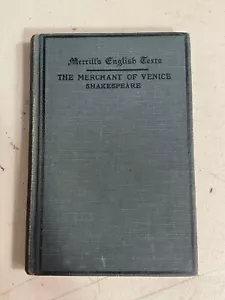 The Merchant of Venice, Shakespeare - Merrill's English Texts 1910 Vintage Book - Foto 1 di 6