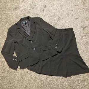 Norton McNaughton Petite Brown Size 16 Skirt Suit 2pc Set Career Church Business - Picture 1 of 12