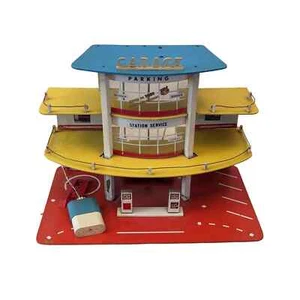 Depreux Garage Parking Service Station vintage wooden toy model Esso French - Picture 1 of 19