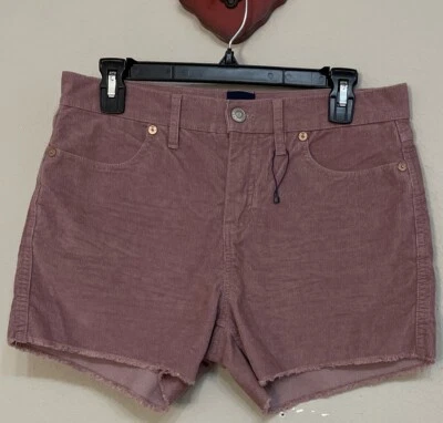 Pantalones Cortos Gap Mujer Talla 4 Púrpura Acanalados Pana Elásticos Deshilachados Corte! A6180 Foto 1 de 4