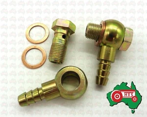 2x 8mm Hose Barb Fittings Kit 90" Fit for Cav Fuel Filter w 1/2UNF Port Thread - Picture 1 of 2