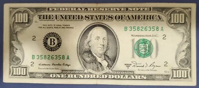 VINTAGE 1981 A SERIES $100  bill NEW YORK B 35826358 A Federal Note - Image 1 of 3
