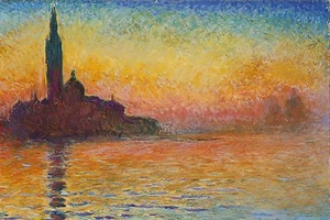 San Giorgio Maggiore Sunset In Venice Monet Reproduction Print,  4 x 6"-16 x 24" - Picture 1 of 5