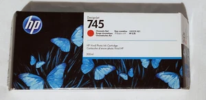 HP 745 Chromatic Red F9K06A Dated 02/2024 OEM Genuine Sealed. - Bild 1 von 6