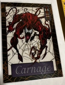 1994 Marvel Fleer Carnage Limited Clear Card Signed By Randy Emberlin Comic Con - Picture 1 of 2