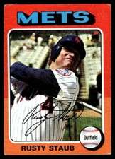 1975 Topps Mini Rusty Staub #90 New York Mets Baseball Card