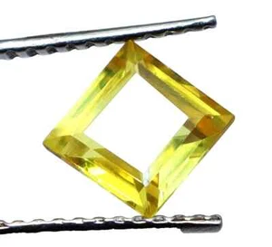 4.15 Ct Natural Princess Cut Yellow Sapphire Certified Loose Faceted Gemstone - Picture 1 of 7