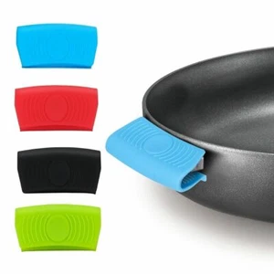 2X Pot Handle Cover Durable Heat Silicone Resistant Anti Skid Safe Cookware Soup - Picture 1 of 13