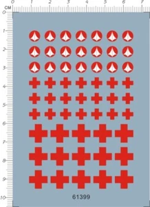 Calcomanía de agua con logotipo de cruz roja redondo Macross U.N.SPACY de detalle marcas - Imagen 1 de 1