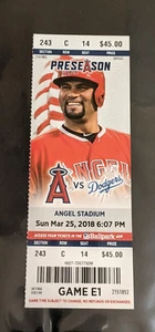 Boleto de pretemporada de novato Shohei Ohtani 2018 Los Angeles Angels ¡RARO! Juego E1 - Imagen 1 de 4
