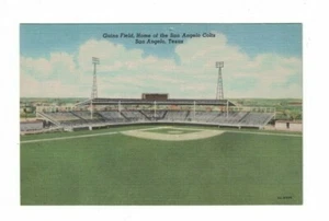 Postal de béisbol vintage de 1940 en el San Angelo Colt's Guinn Field de Texas - Imagen 1 de 2