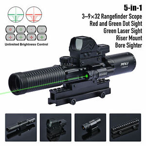 00004000
3-9x32 Rifle scope for Picatinny and Weaver Rails Red Green Illuminated Reticle