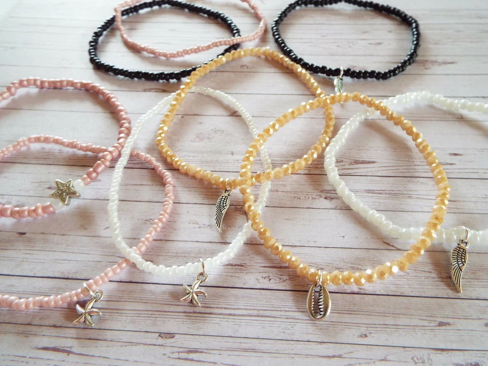 Fußkettchen Fußkette Fußband Perlen - Bild 1 von 1