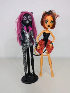 Monster High Toralei Stripe & Catty Noir Fierce Rockers Dolls RARE + X1 Stand - Picture 1 of 12