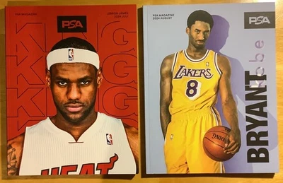 Lote de 2 revistas PSA 2024 LeBron James July & Kobe Bryant números de agosto Foto 1 de 4