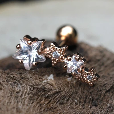 Rose Gold Plated Shooting Star Cartilage Earring - Image 1 of 3