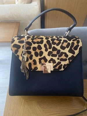 Dune Black And Leopard Print Bag  - Image 1 of 4