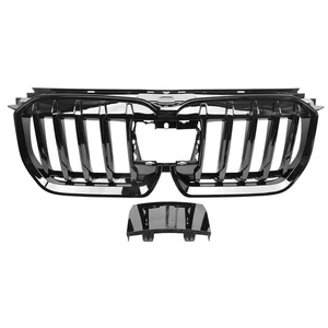 Parrilla de riñón para BMW X1 U11 a partir del 07.2022 NEGRO BRILLANTE rejilla de radiador de puente único - Imagen 1 de 4
