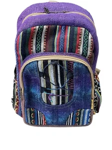Himalaya Handmade Natural Hemp Bag Lightweight Adjustable Unisex Hiking Travel - Picture 1 of 10