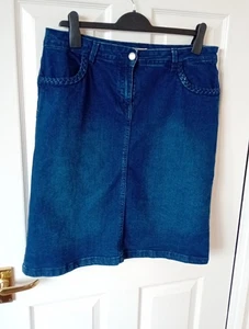 M&Co Distressed Look Denim Skirt Size 14 - Picture 1 of 5