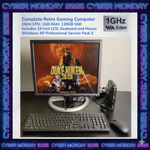 Complete DOS & Windows XP Retro Gaming PC, 1GHz, 128GB SSD +19 INCH LCD,KB,MOUSE - Picture 1 of 7