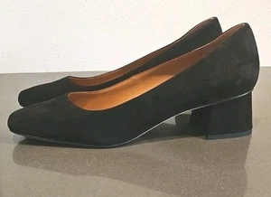J.MCLAUGHLIN CASEY PUMP CLÁSICO ELEGANTE NEGRO GAMUZA TACONES BAJOS Talla 9 - Imagen 1 de 6