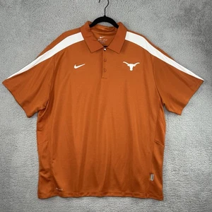 Nike Texas Longhorns Dri Fit Polo Shirt Men's XXL Golf Orange Authentic Logo - Picture 1 of 10