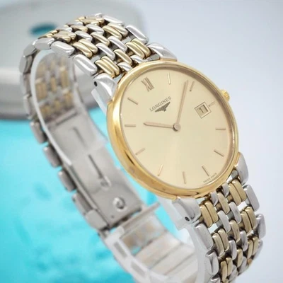 Reloj Longines Grand Clásico Para Hombre Esfera Dorada Fecha Raro Estado De Funcionamiento De JP Foto 1 de 4