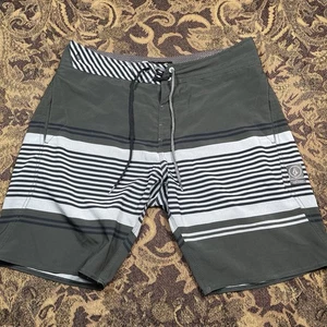 Volcom Board Shorts Mens Size 34 Mod Tech Drawstring Swim Black Gray - Picture 1 of 9