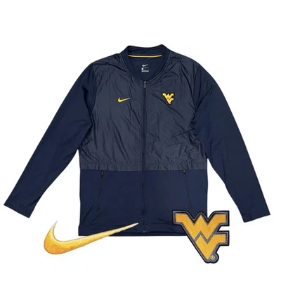 Men’s NIKE HYBRID West Virginia Mountaineers Sideline Coaches Full Zip Jacket L - Image 1 of 2
