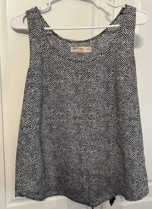 Faded Glory Womens Size Medium 8/10 Blank And White Zebra Print Tank Top - Picture 1 of 4