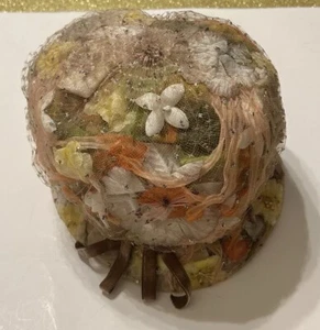 Vtg Hat Amy New York Silk Flowers Marshall Field Department Store Netting - Picture 1 of 11