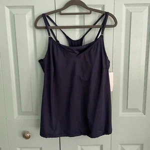 Tankini Athleta Paisaje Marino Blusa Azul Marino Traje de Baño Top Traje de Baño Sujetador 38D/DD - Imagen 1 de 10