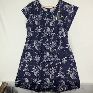 Kindred Bravely Womens Labor and Delivery Gown Shirt Dress Blue Floral Sz 1X/2X - Picture 1 of 9