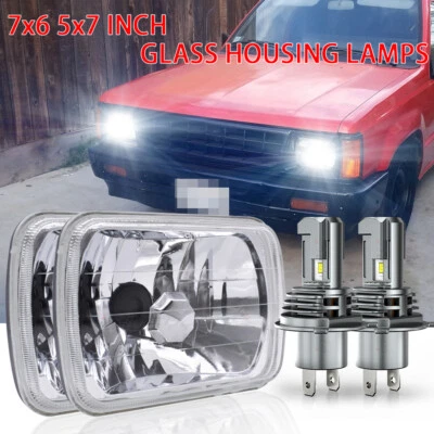 Par de faros LED 5x7 7x6 pulgadas haz alto-bajo DRL para Nissan Mitsubishi Mighty Max Foto 1 de 4