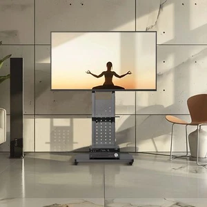 Large Rolling TV Cart Heavy Duty TV Stand Mount fr 32-75 Inch Portrait Landscape - Picture 1 of 13