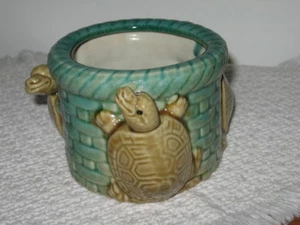 Plantadora de pozo de bambú de cerámica vintage de 3" de alto x 4,75 - Imagen 1 de 8
