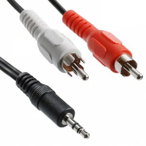Audio 3,5 Stereo Cavo mm Jack a 2 x RCA maschio 1,5 mt metri pc - Photo 1/4