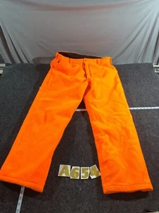 VINTAGE CABELAS BLAZE ORANGE GORETEX PANTS SIZE L MADE IN USA - WATERPROOF - Picture 1 of 8