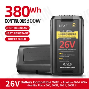 380Wh 26V V-Mount Battery V-lock DTAP for Nanlite Forza 500 500B II Aputure 600d - Picture 1 of 10