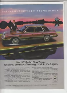"Annuncio originale 1985 Chrysler Turbo New Yorker rivista ""Tecnologia" - Foto 1 di 1