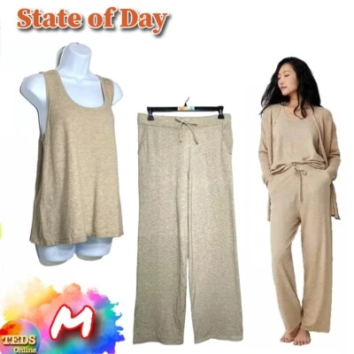NWOT State of Day M Sweater Knit Loungewear Toasted Peanut 100180150MS - Image 1 of 4