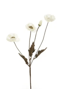 Artificial Cream Color Autumn Poppy 60CM For Wedding & Home Party Decor. - Picture 1 of 4