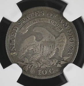 1829 NGC VF "Small Over Large 10C" FS-901 R-4 Very Rare Variety! Key Bust Dime - Picture 1 of 6