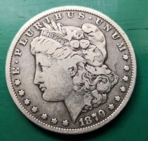 Moneda de dólar Morgan 90% plata 1879 Estados Unidos #1081 - Imagen 1 de 2