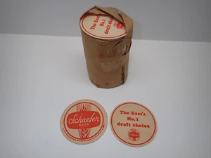 Vintage Schaefer Beer Cardboard Coasters Original Full Roll Union Printed - Picture 1 of 8
