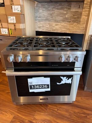 Miele HR19342G 36 英寸不锈钢双燃料范围 6 燃气 M-Touch #136236 MPA — 第 1/4 张图片